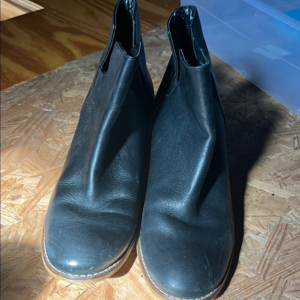 Black Leather Ankle Boots